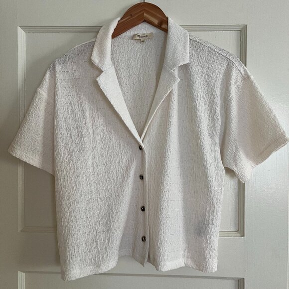 Madewell Crinkle-Knit Button-Front Top - Picture 2 of 4